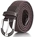 Mio Marino Elastic Belt for Men and Women - Woven Stretch Belt - Gift Box - Brown - M