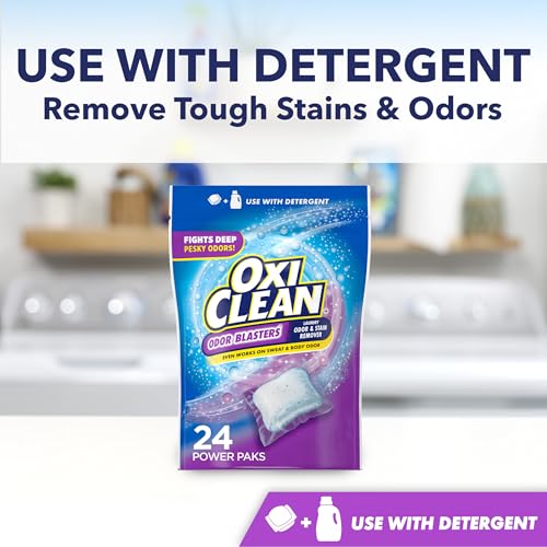 OxiClean Odor Blasters Odor and Stain Remover Laundry Power Paks, 24 Ct