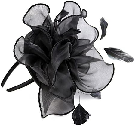 HAMD Women Elegant Fascinator Hat Ideal Wedding Bridal Hair Clip Accessories for Cocktail Party, Ladies day, Ascot