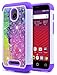 Alcatel Ideal Case with [Tempered Glass Screen Protector], Alcatel Pixi Avion 4G LTE/Pixi Bond/Ideal 4G LTE/Dawn / Streak, NageBee Silicone Cover Studded Rhinestone Bling Design Hard Case-Purple