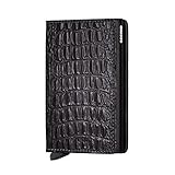 Secrid Slim Wallet, Nile Black, Leather with RFID Protection, Holds up to 12 Cards