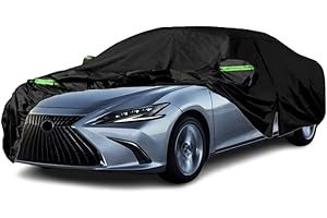 LTDNB Waterproof Car Covers Compatible with 2001-2023 Lexus ES ES300 ES330 ES350, All Weather Custom-fit Car Cover with Zipper Door for Rain Snowproof UV Windproof Protection