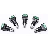 3.5mm Stereo Female Terminal Block Panel Mount Connector 5 Pack