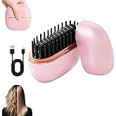 Mini Hair Straightener, Cordless Rechargeable Portable Straightening Comb, Tiny Straightener Brush, Anti Scald Shell, 3-Speed Temperature Control, Lightweight and Portable for Travel (Pink)