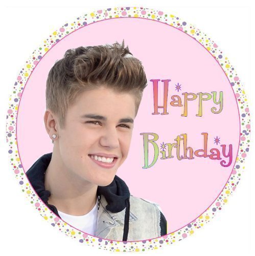 Simply Topps Justin Bieber Happy Geburtstag Rund 7 5 Essbare Kuchen Topper Zuckerguss Amazon De Lebensmittel Getranke