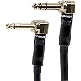Monoprice 109439 Premier Series 1/4 Inch (TRS) Male Right Angle to Male Right Angle 16AWG Cable Cord - 1.5 Feet- Black (Gold 