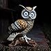 Owl Patio Lights | Outdoor Owl Yard Light - Patio Statue | Solar Decorative LED Animals for Garden, Balcony, Deck | Weather Resistant | Garden Gift | Auto On/Off (Tan)