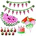 fozi cozi,144PCS Watermelon Birthday Party Decorations Set-Summer Birthday Party Supplies(Include Watermelon Decor Balloons Cupcake Toppers,Etc.),Pink