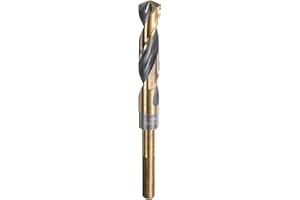 HARFINGTON Twist Drill Bit 37/64" Dia High-Speed Steel 4341 Metric Drill Bits 5.7" Overall Length with Black & Gold Oxide Coa