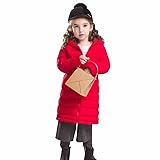 LSERVER Little Girls Hooded Coats Long Lightweight