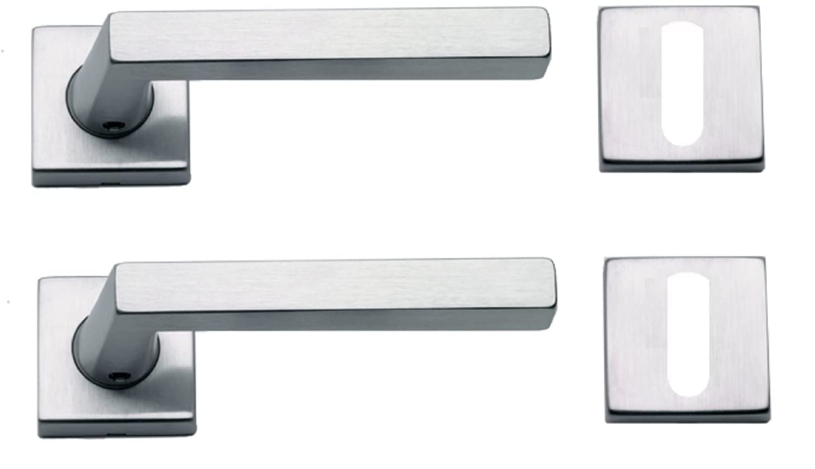 bricoleva.it Jennifer Interior Door Handle in Satin Chrome Available in Multiple Variants Sold in Pair - Satin Chrome Square Door Handle (Jennifer)