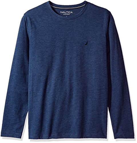 Nautica Men's Long Sleeve Crew Neck Soft Sleep Tee, Navy, Small