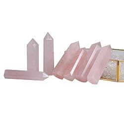 yippee 4pcs 2" Polished Rose Quartz Towers Pink