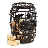 Alayna Cork Holder, Barrel For Wine Cork Collection, 8.5 inch, Metal, Vintage, Classy, Bronze Design