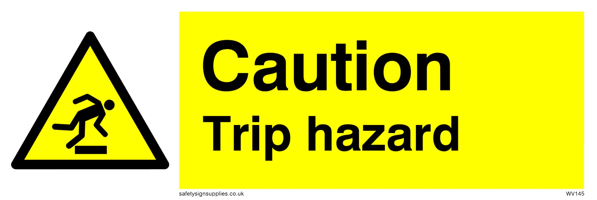 Pack of five - Caution Trip Hazard Sign - 150x50mm - L15