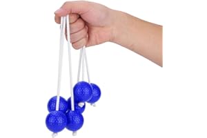 SolUptanisu Ladder Ball Replacement Balls Rubber, 3 Pairs Ladder Ball Toss Bolas Set, 6 Count, Blue, 42mm / 1.65in, 0.26kg