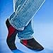 Nufoot Booties Men's Shoes, Foldable & Flexible Footwear, Fold and Go Travel Shoes, Yoga Socks, Indoor Shoes, Slippers, Black with Crimson Stripes, Extra Large