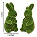 Gift Boutique 4 Green Fuzzy Flocked Bunny Easter Holiday Spring Decor Rabbit Figurines Garden Artificial Animal Moss for Indoor Table Home, Kitchen, Shelf Decorations Furry Covered Rabbits