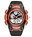 OUANGANC Water-proof Digital-analog Boys Girls Sport Digital Watch Alarm Stopwatch Chronograph (Orange)