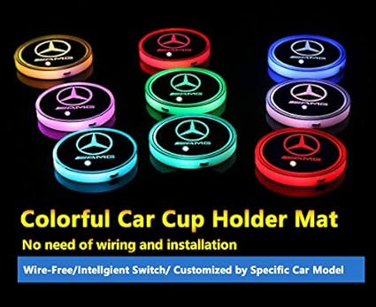 Amazon Com 2pcs Colorful Car Led Cup Holder Mad Pad