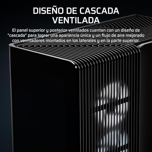 Quadro 4500X LX-R RGB Semitower para PC com vidro panorâmico – Sistema de montagem InfiniRail, capacidade para dois radiadores de 360mm, inclui 3 ventoinhas LX120R – pretas