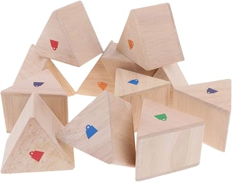 Fenteer Dreieckige Holzbausteine Holzklotze Bauklotze Entwicklung Der Hand Auge Koordination Der Kinder Amazon De Spielzeug