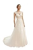 WaterDress Long Crew Neck Tulle Wedding Dresses for