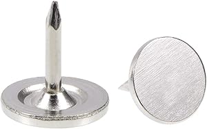 uxcell Upholstery Nails Tacks 9.5mmx10mm Flat Head Furniture Nails Pins Silver Tone for Furniture Sofa Headboards, 150 Pcs