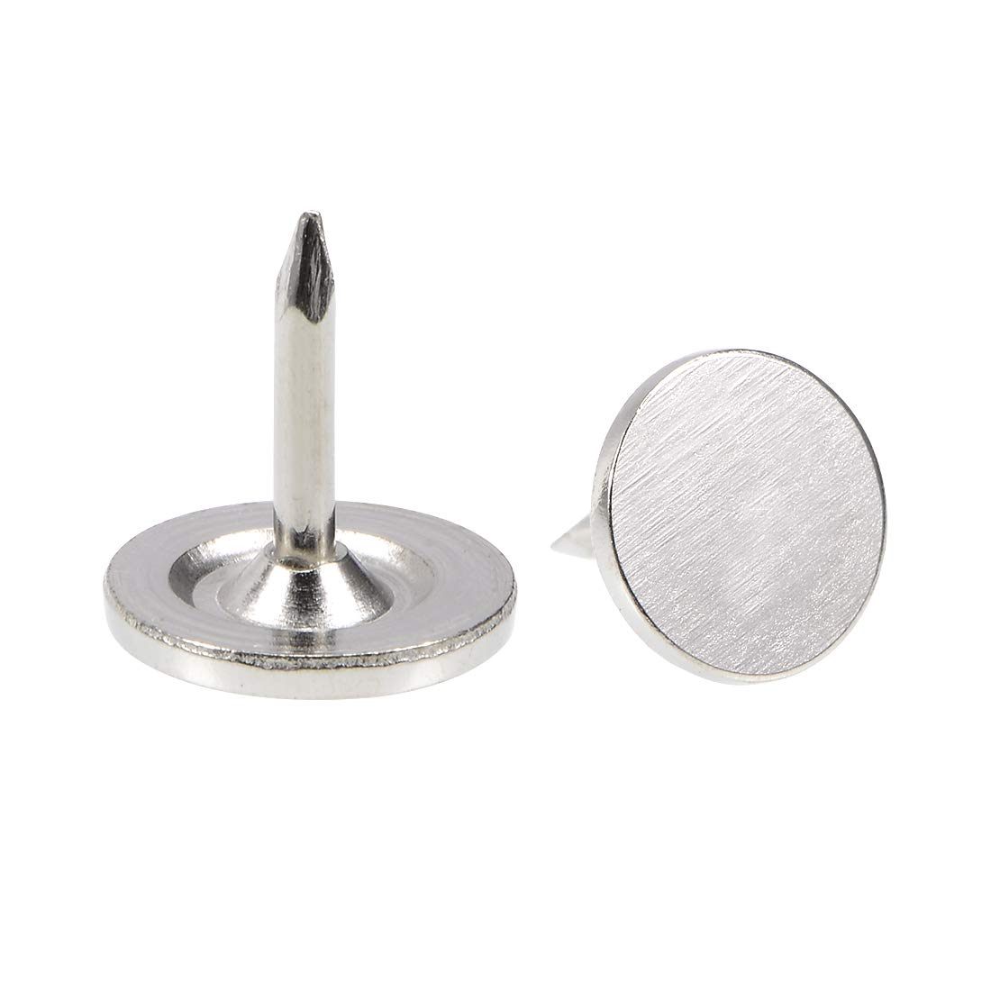 uxcell Upholstery Nails Tacks 9.5mmx10mm Flat Head Furniture Nails Pins Silver Tone 150 Pcs