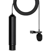 Movo BY-M4C Cardioid XLR Lavalier Microphone with Phantom Power | Metal Lapel Clip and Windscreen Accessories - External Lav Mic for Music, Podcast, Live Stream, Filming or YouTube
