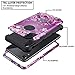 LONTECT Compatible iPhone XR 2018 Case Floral 3 in 1 Heavy Duty Hybrid Sturdy High Impact Shockproof Protective Cover Case for Apple iPhone XR 6.1 Display, Black/Purple Flower
