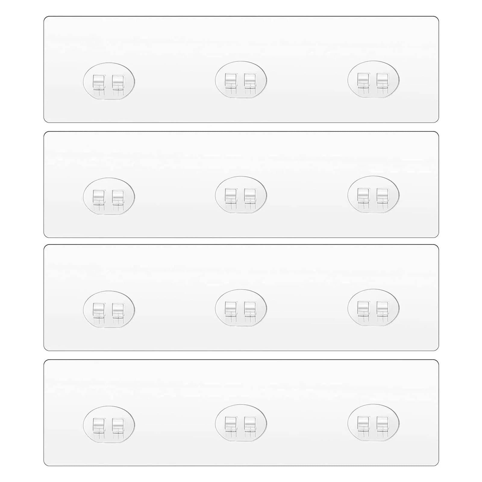 HAOYINEER 4 Packs Shower Caddy Adhesive Replacement, Strong Adhesive Hooks for Shower Caddy Kitchen Racks, No Drilling Transparent