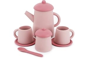 Silicone Tea Party Set, BPA Free Tea Set Toy Cute Toddler Tea Set Tea Party Bath Toy Set for Kids Pretend Play Tea Set for Li