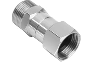 AXFVD M22 Female to M22-14mm Male Swivel Fitting for Pressure Washer Gun and Hose, 5000 PSI, Stainless Steel