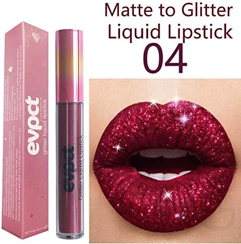 Mismoxy Shimmer Lip Gloss Metal Lipstick,Primers Waterproof Moisturizing Liquid Lipstick,Long Lasting Glitter Lip,lip kit (04)