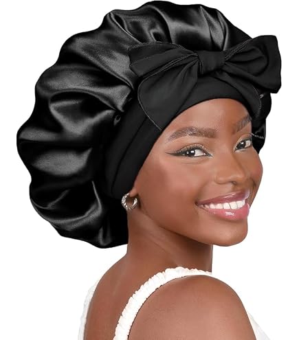 Amazon.com : Silk Bonnet for Sleeping Women Double Layer  display picture 2