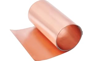 OLYCRAFT 35 Gauge Copper Roll High Purity Pure Copper 39x4 Inch Weather Proof Brass Sheet Coppered Foil Light Salmon Color Coppered Sheets for Mechanical Machining Mould Making Cutting Precision