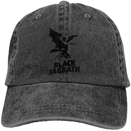 DADAJINN Black Sabbath Devil Logo Adjustable Walk Cotton Washed Denim Hat Gray