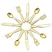 Odoria 1/12 Miniature Silverware Knife Fork Spoon 12Pcs Set Dollhouse Decoration Accessories, Gold