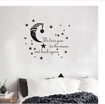 Sleep Moon Star Wall Sticker Child Baby Room Bedroom Home Decor Mural Sticker Wallpaper Child Sticker 57x50 Amazon Co Uk Diy Tools