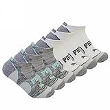 Puma Women's 6 Pack Half-Terry Runner Socks (9-11, Gray / White)