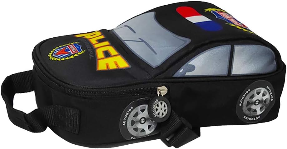 RUNALP 3D Police Car Style Backpack, Lightweight and Waterproof, Bag for Toddlers and Kids