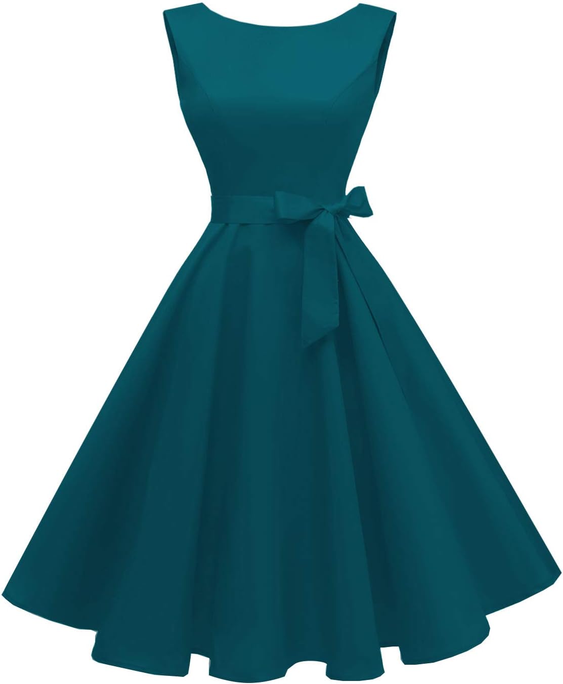 Hanpceirs Women's Boatneck Sleeveless Swing Vintage 1950s Cocktail Dress