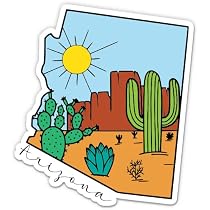 Produktbild von Arizona Kaktus Aufkleber Decal Vinyl - 2er Pack Weiß 10,2cm - Für