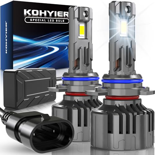 KOHYIER HIR2 LED Bulb 40000LM 180W 800% More Light, Ultra Bright 6500K White HIR2 9012 LED 12V 24V Plug & Play, Pack of 2