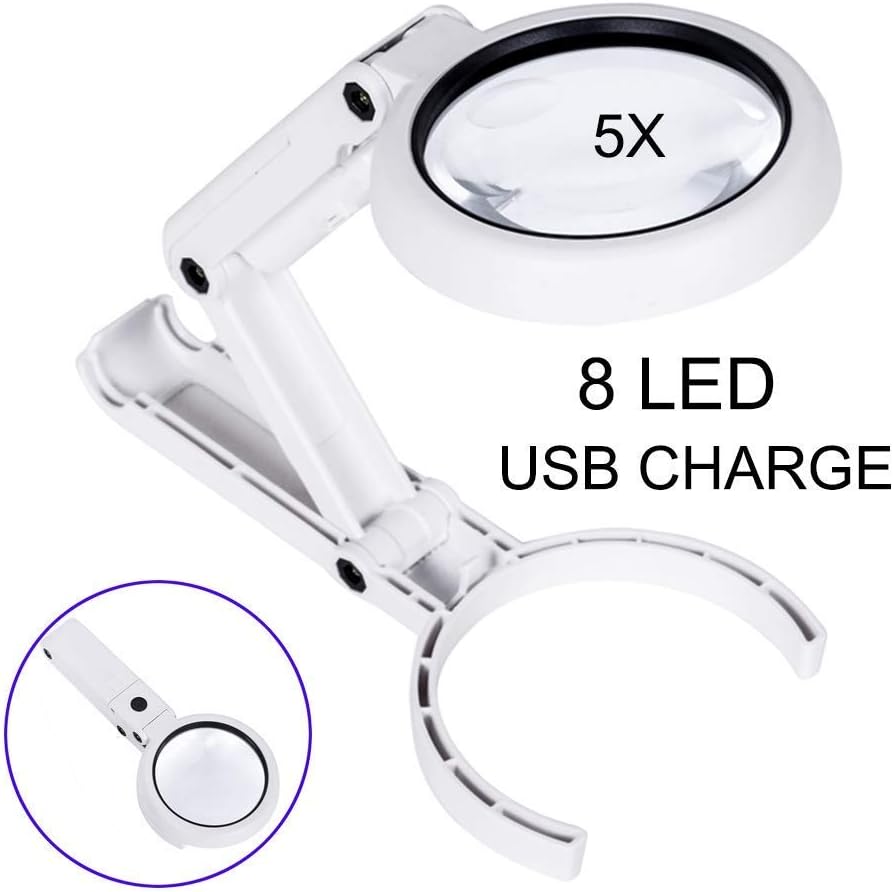 Best magnifying crafts glass desk lamp 5x 10x magnifier with 40 led lights