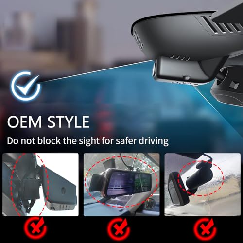 MANGOAL 4K+1080P Front / Back Car Dash Cam, OEM Appearance Dashcam, Customized for Volvo XC90 2023 2024 2025 2026 (Model B), B5 B6 T8, Loop Recording, G-Sensor, WiFi & App, 128GB Card