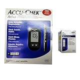 Accu-Chek Aviva Blood Glucometer with 10 test strips, 1 Softclix lancets device, lancets, carry case and Instruction guide