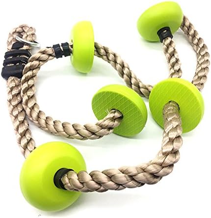 Climbing Rope Kids IZERUO 6.5FT with Platforms and Disc Swing Seat Attachment Outdoor and Indoor Playground Swing Kits Best Climbing Rope