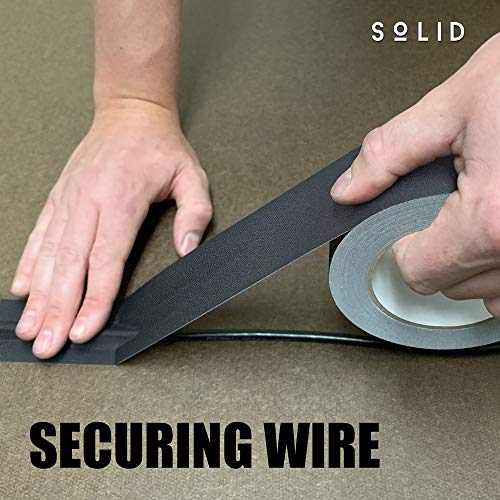 Gaffer Tape, Premium Grade, 2" X 30 Yards (Black) by SoLID, Heavy Duty, Extra-Strong Adhesion Gaff Tape, Easy Tear, Non-Reflective Matte Finish, Residue-Free Alternative to Duct Tape